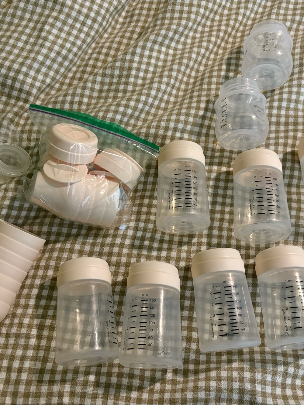 Spectra Baby Bottles with Cream Lids - Clear Set